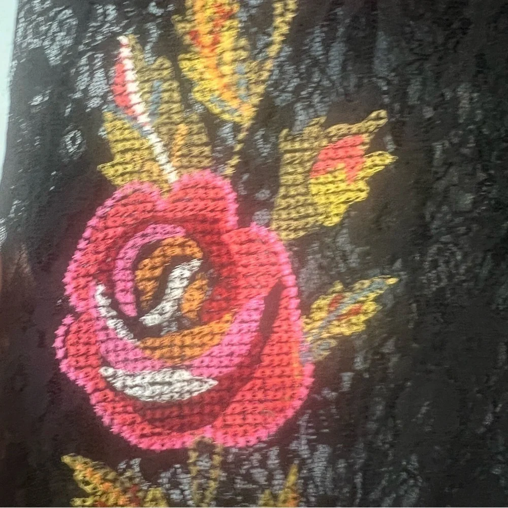 TopShop rose skirt lace sheer black embroidered whimsigoth Romantic chic goth - Picture 4 of 10